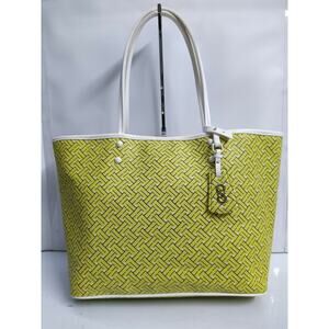 Cole Haan Yellow Coated Canvas Double Handles Large Tote Bag